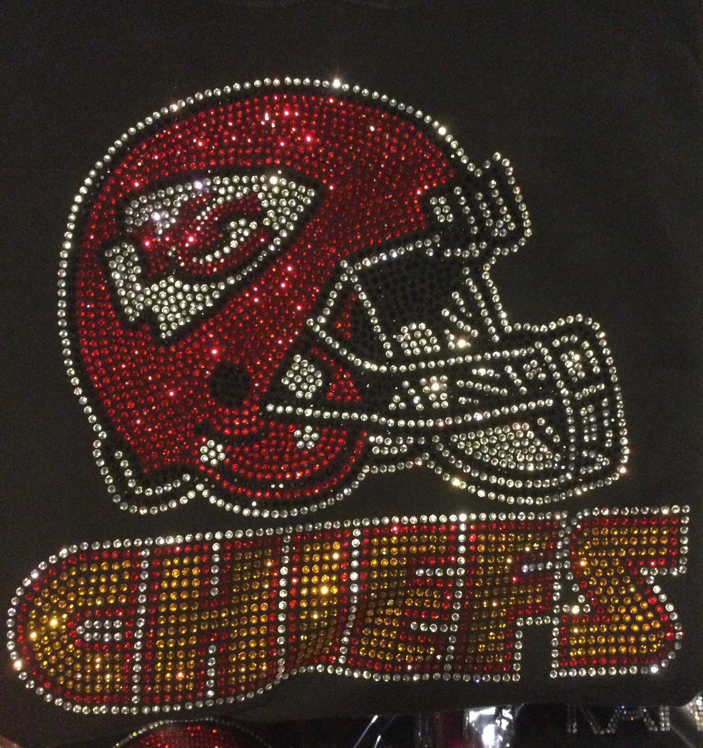 Kansas City Chiefs Hoodie, Rhinestone Bling KC Chiefs Sweatshirt